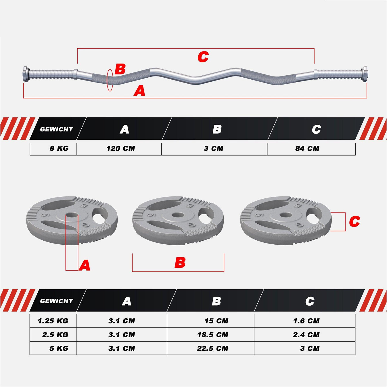 EZ Curlset 35 kg Gripper Gietijzer