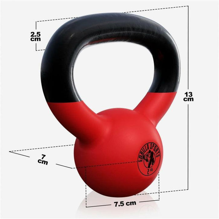 Kettlebell 2 kg Rubber Coating