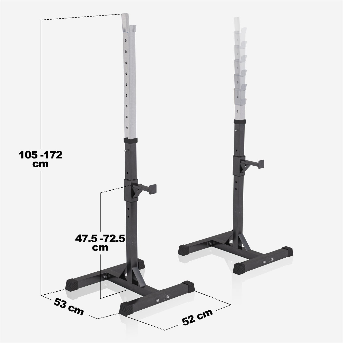 Squat en Bankdruksteunen met Halterset 35 kg kunststof