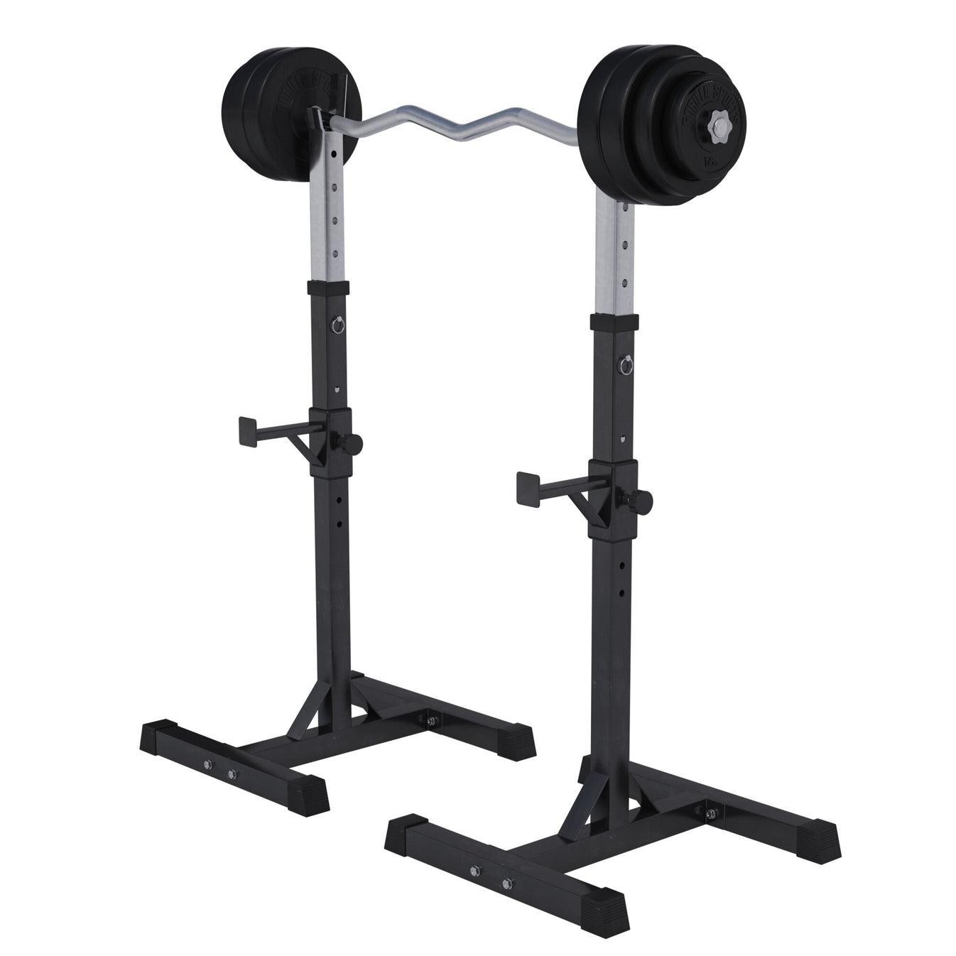 Squat en Bankdruksteunen met Halterset 35 kg kunststof