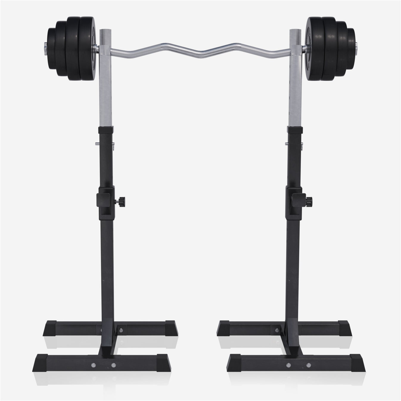Squat en Bankdruksteunen met Halterset 35 kg kunststof