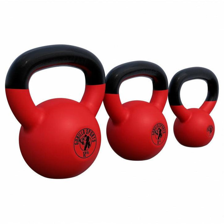 Voordeelset Kettlebells 4, 8 en 12 kg Rubber Coating