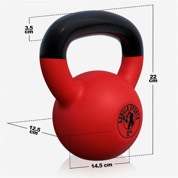 Voordeelset Kettlebells 4, 8 en 12 kg Rubber Coating