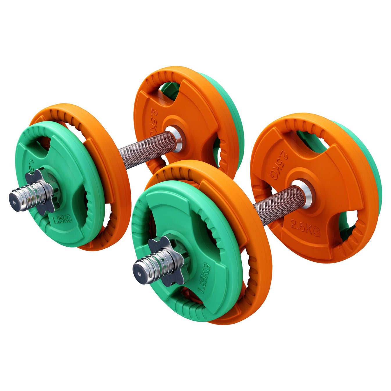 Dumbbell set 20 kg Gripper Cast Iron Rubber Coating - Screw Closure