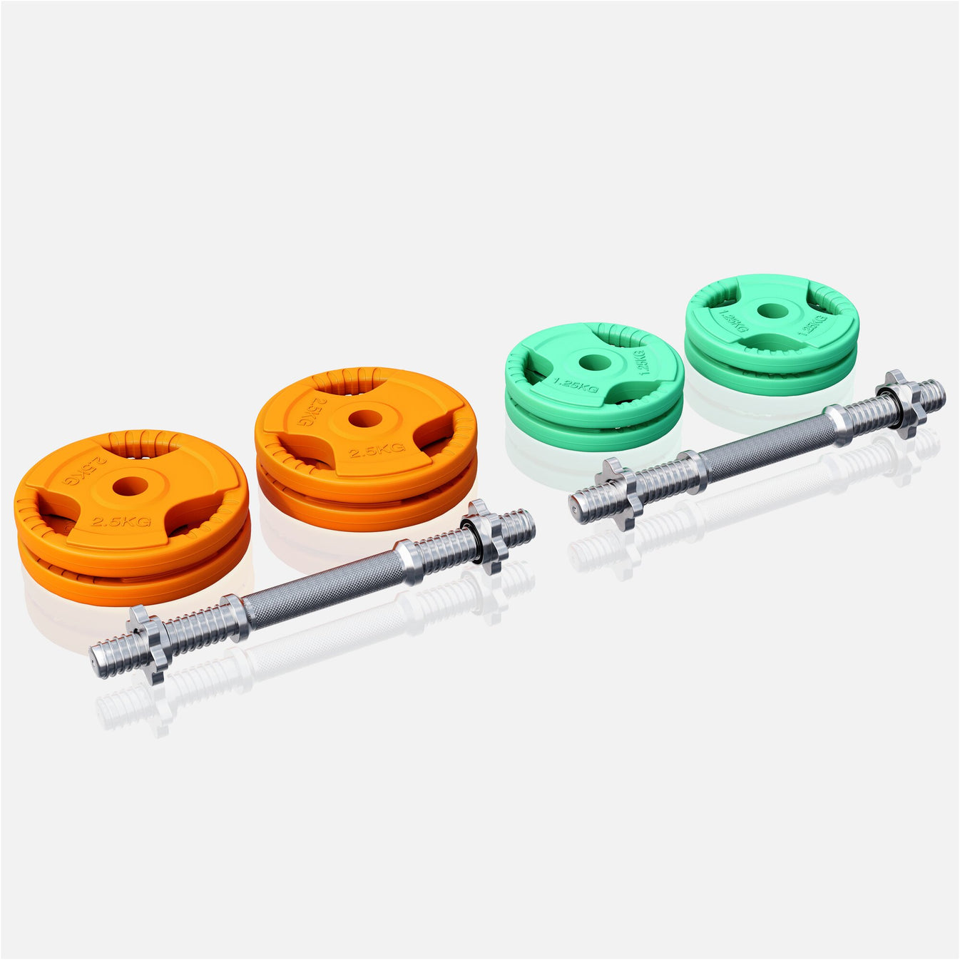 Dumbbell set 20 kg Gripper Cast Iron Rubber Coating - Screw Closure