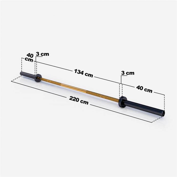 Gorilla Sports Olympische halterstang 220 cm - 50/51 mm Goud
