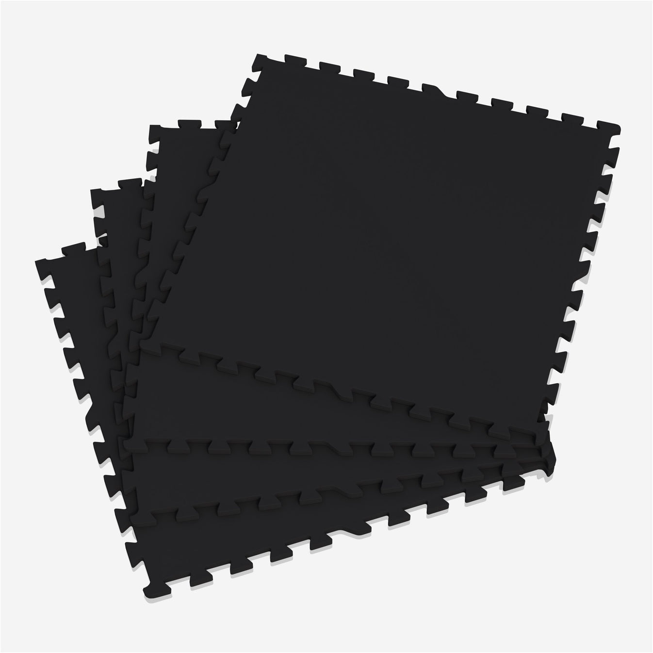 Tapis de protection de sol de salle de sport en caoutchouc 4 tapis + 8 embouts Noir