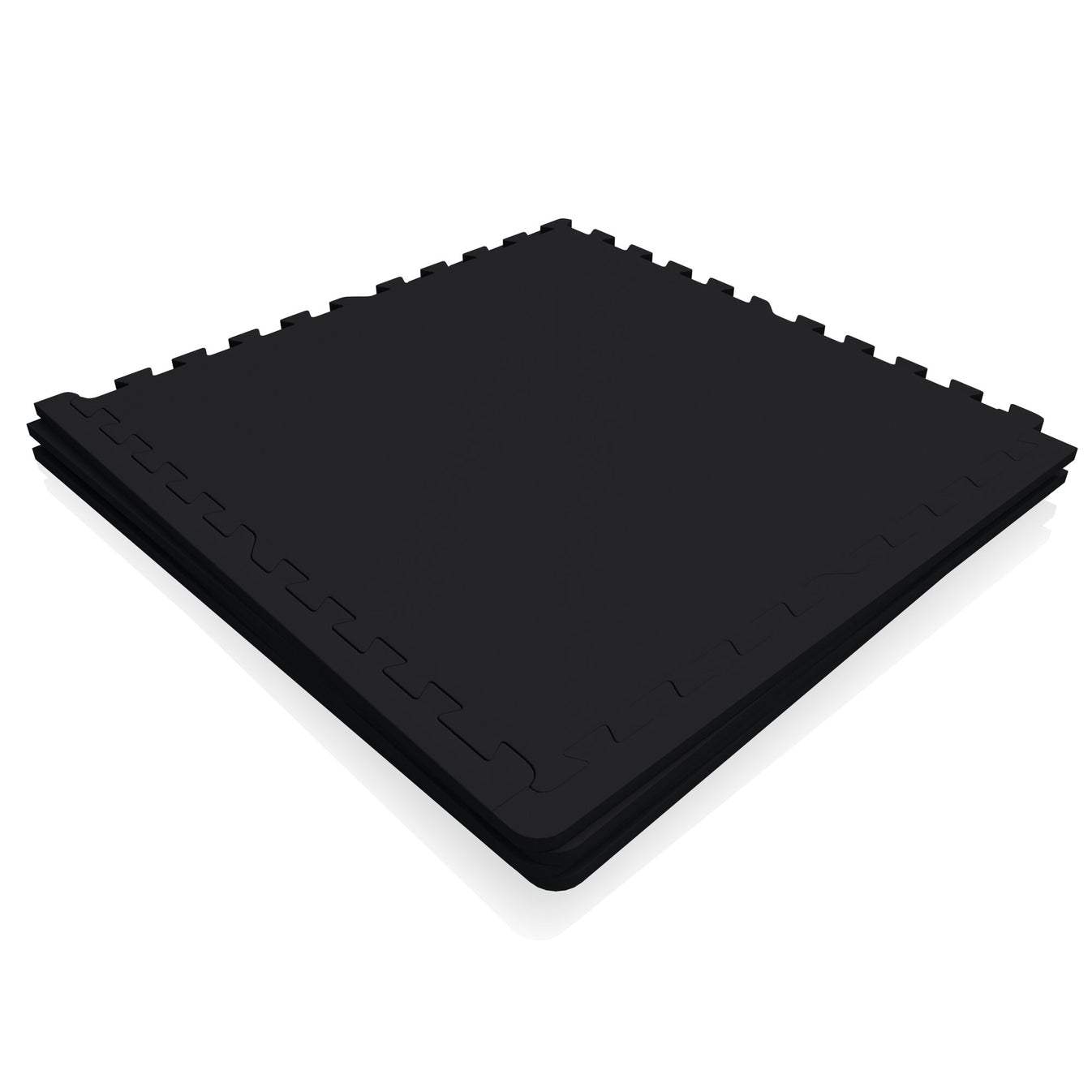 Tapis de protection de sol de salle de sport en caoutchouc 4 tapis + 8 embouts Noir