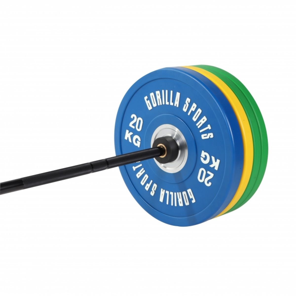 140 kg Olympische Halterset met Bumper Plates - 50/51 mm Gorilla Sports