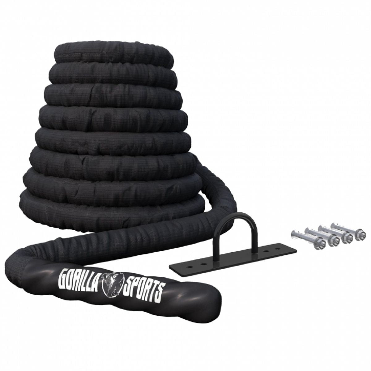Gorilla Sports Battle rope incl. Muurbeugel 1500 x 5 cm