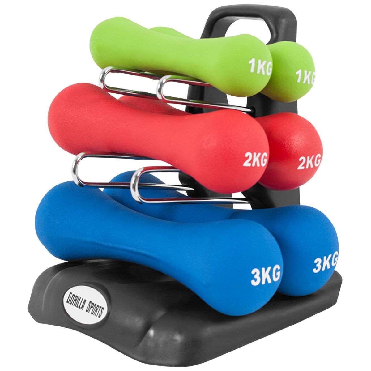 Gorilla Sports Aerobic halterset 12 kg met standaard