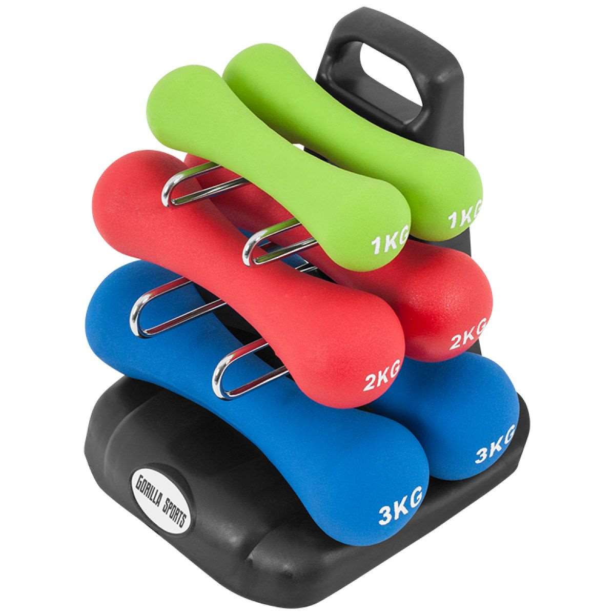Gorilla Sports Aerobic halterset 12 kg met standaard