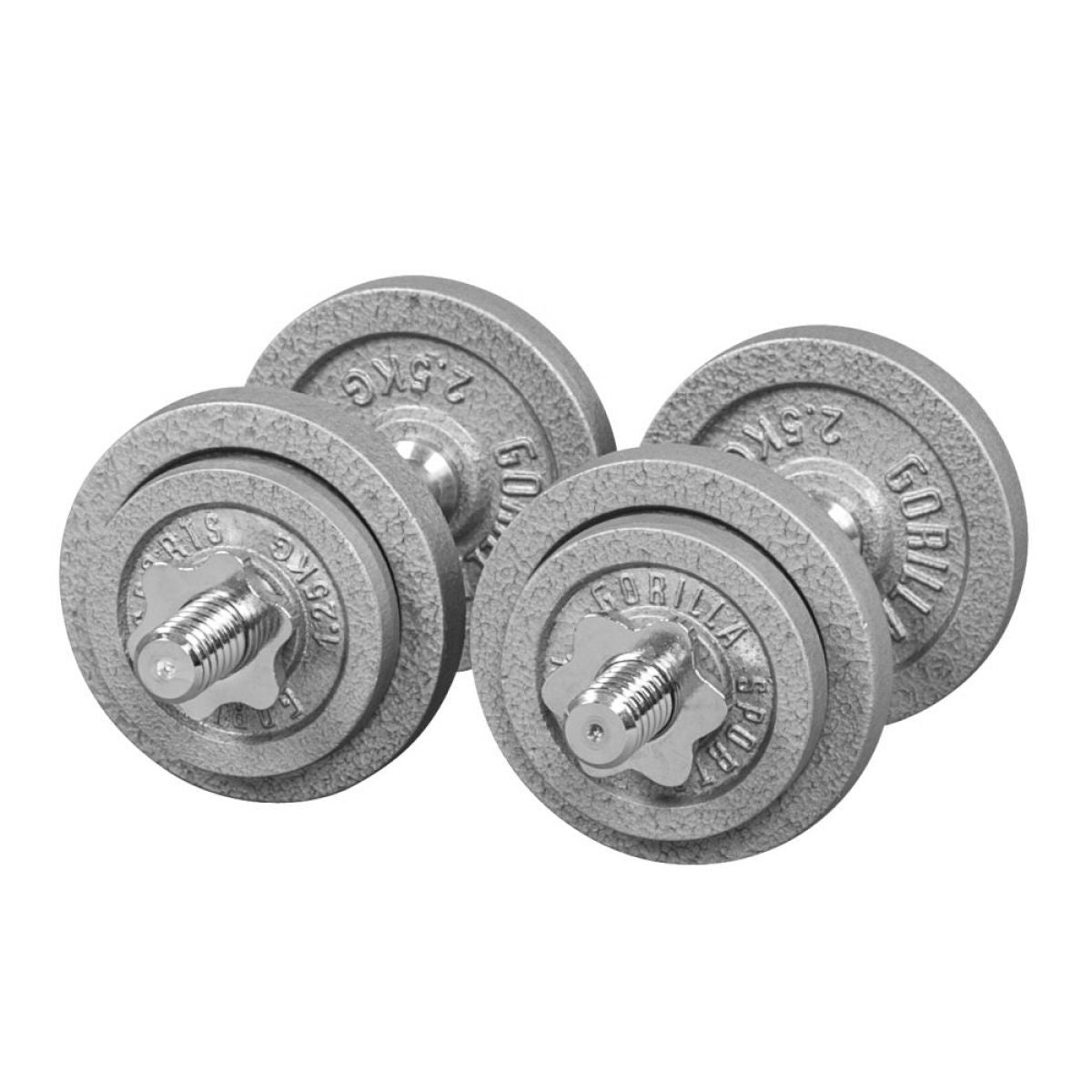 Gorilla Sports Dumbellset 20 kg Gietijzer - 30 mm