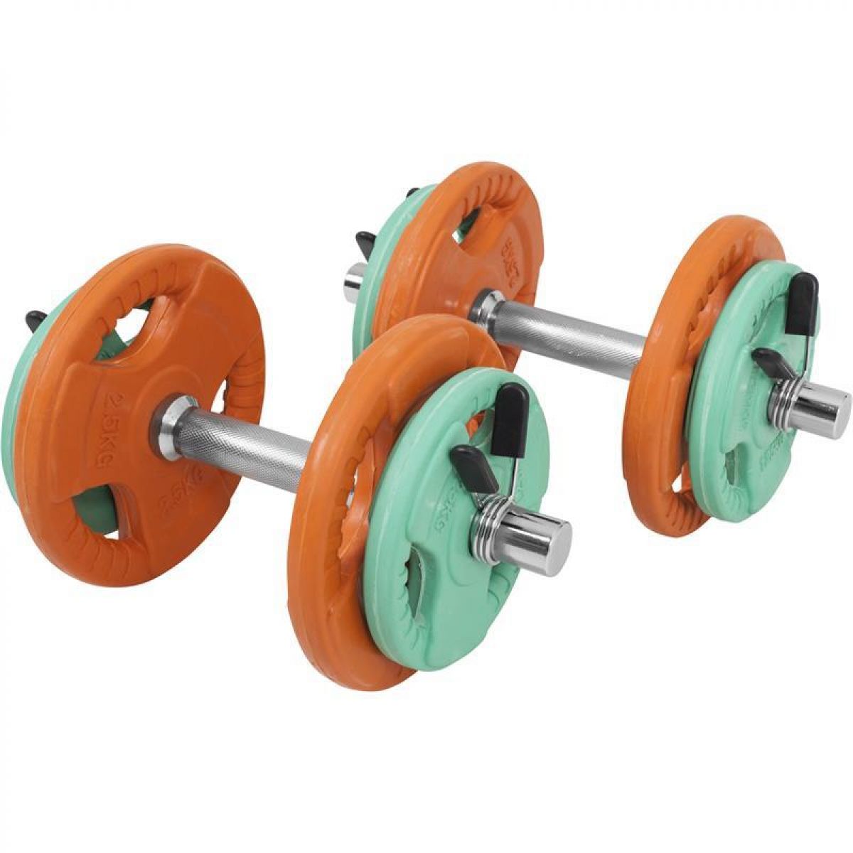Gorilla Sports Dumbellset 20 kg Gripper Gietijzer Rubber Coating - Veersluiting