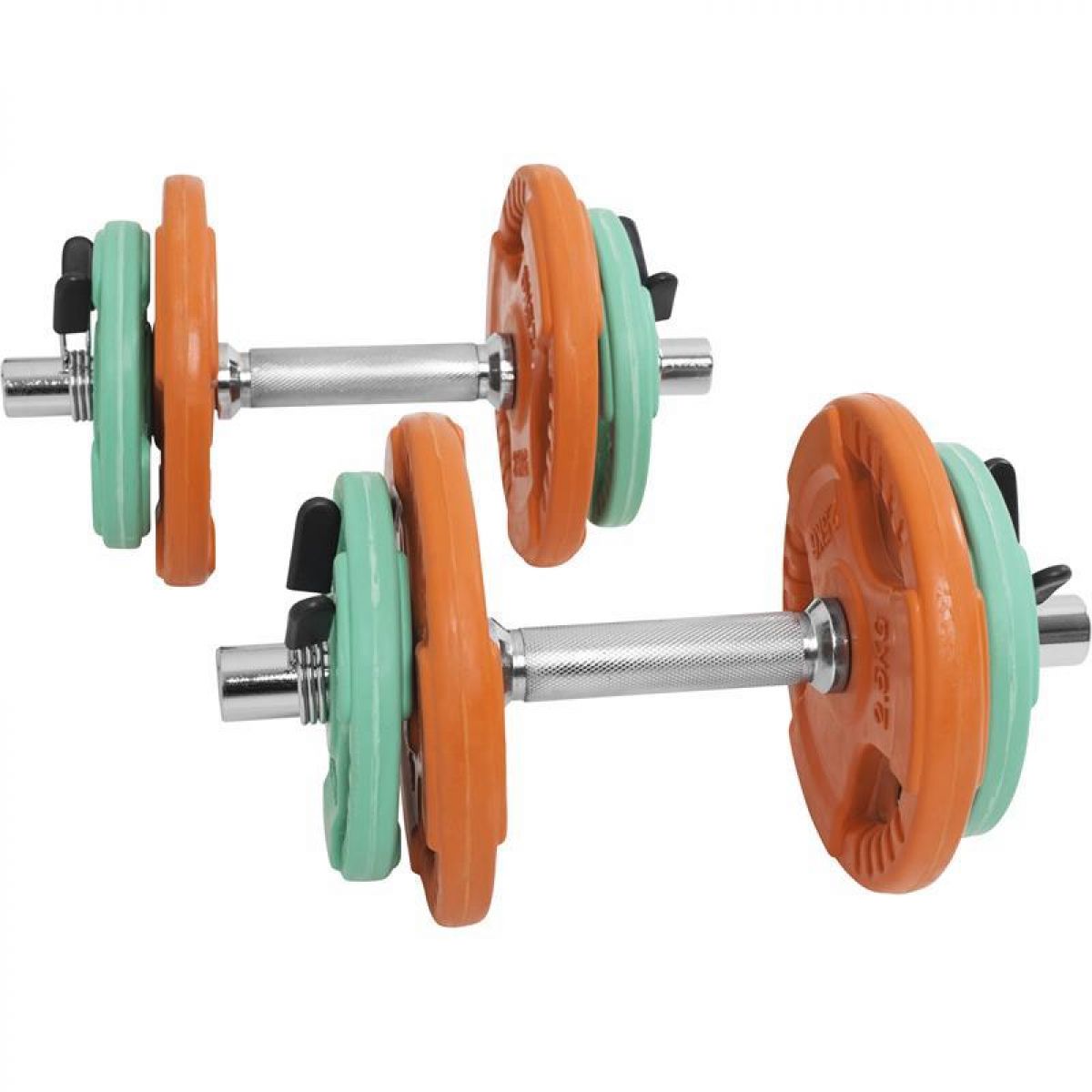 Gorilla Sports Dumbellset 20 kg Gripper Gietijzer Rubber Coating - Veersluiting