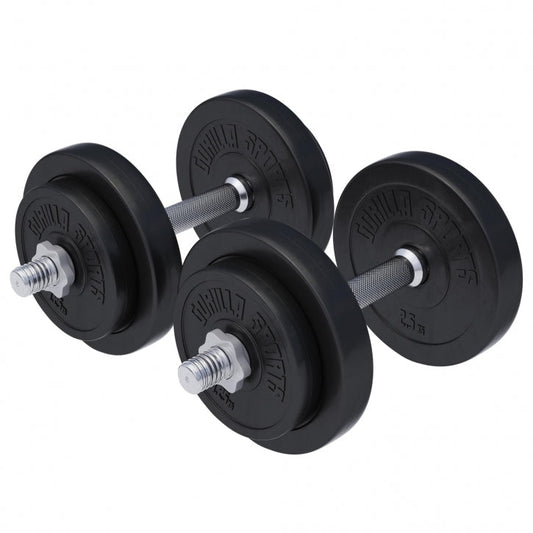 Gorilla Sports Dumbellset 20 kg Kunststof