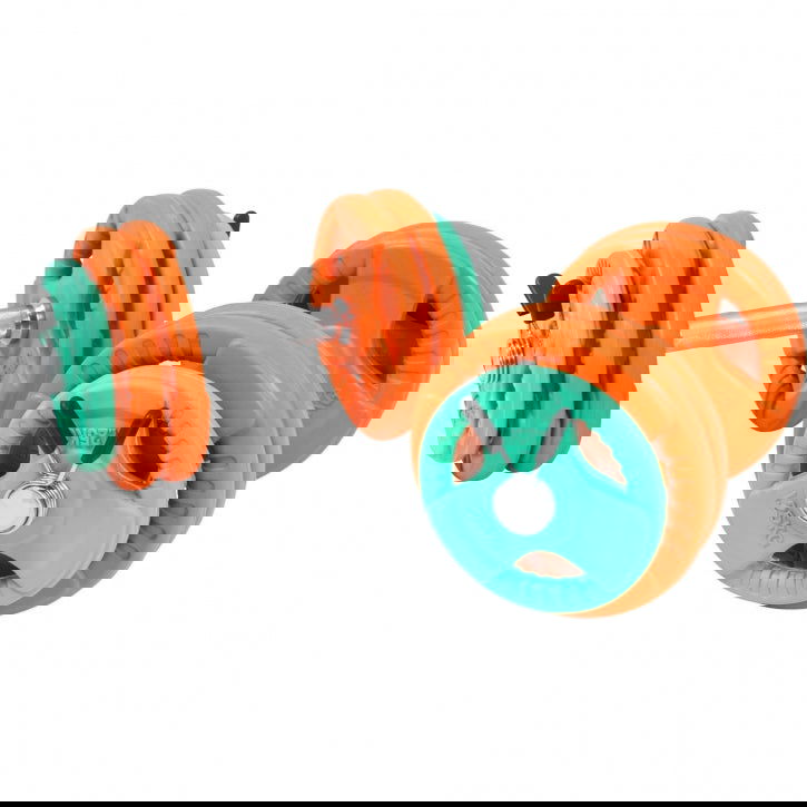 Gorilla Sports Dumbellset 30 kg Gripper Gietijzer Rubber Coating - Veersluiting