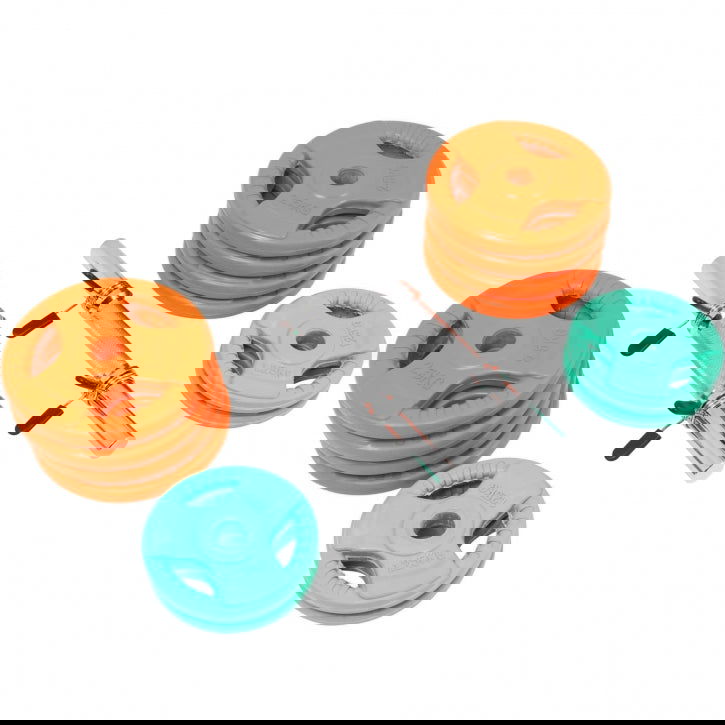 Gorilla Sports Dumbellset 30 kg Gripper Gietijzer Rubber Coating - Veersluiting