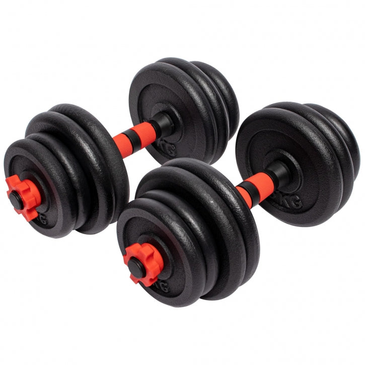 Gorilla Sports Dumbellset 30 kg gietijzer - 25 mm