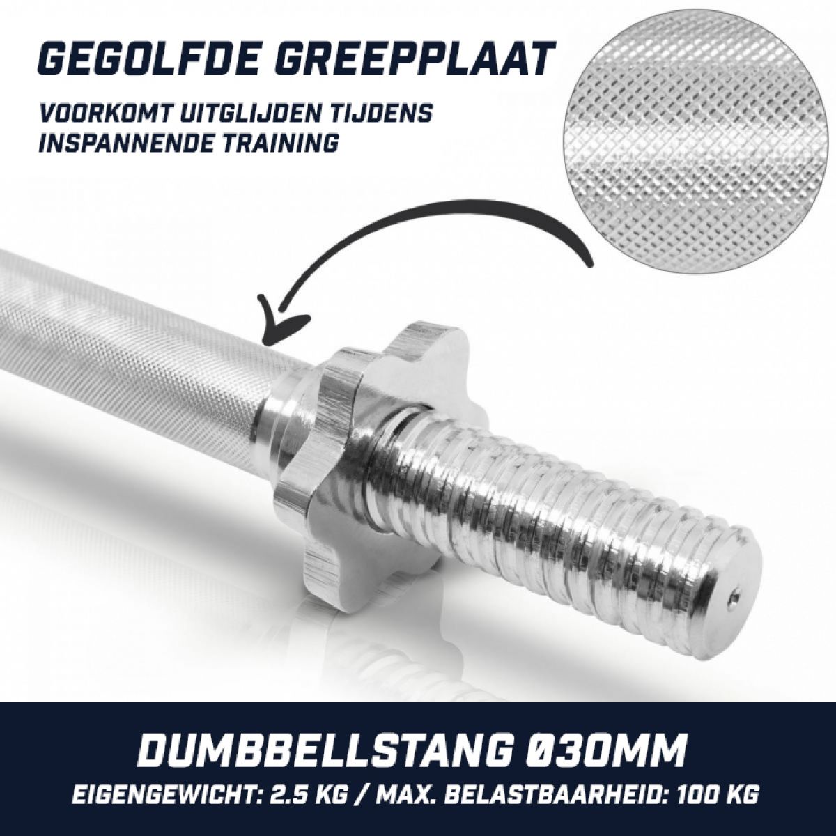 Gorilla Sports Dumbellstang 35 cm (schroefsluiting)