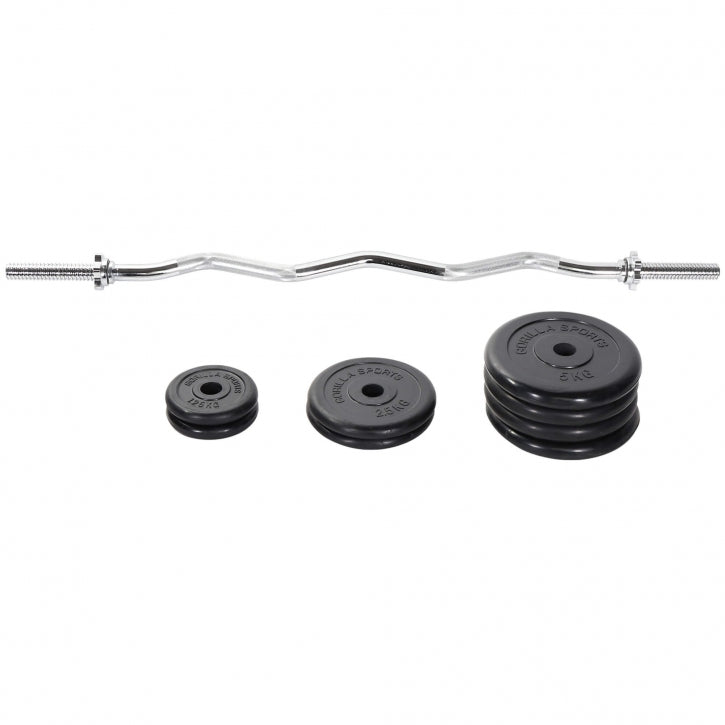 Gorilla Sports EZ-Curlset 35 kg Rubber - 30 mm