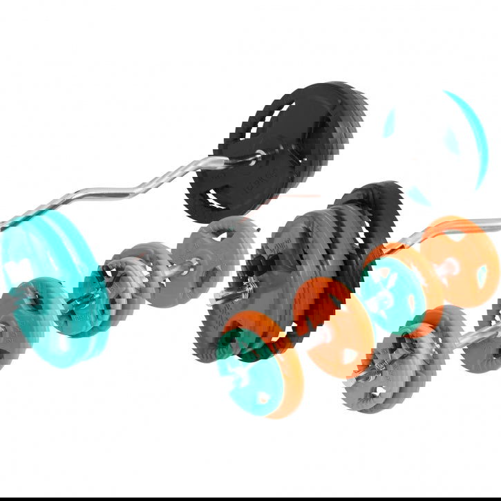 Gorilla Sports EZ-curlset 70 kg Gripper Gietijzer Rubber Coating - Veersluiting 30 mm