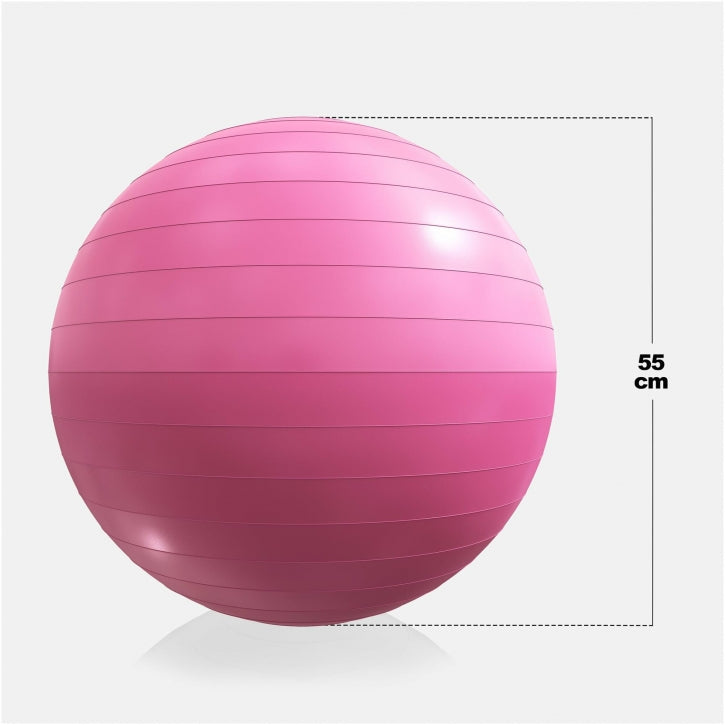 Gorilla Sports Fitnessbal Roze 55 cm incl. pomp