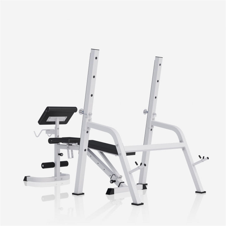 Gorilla Sports Halterbank met Squat Rack Wit