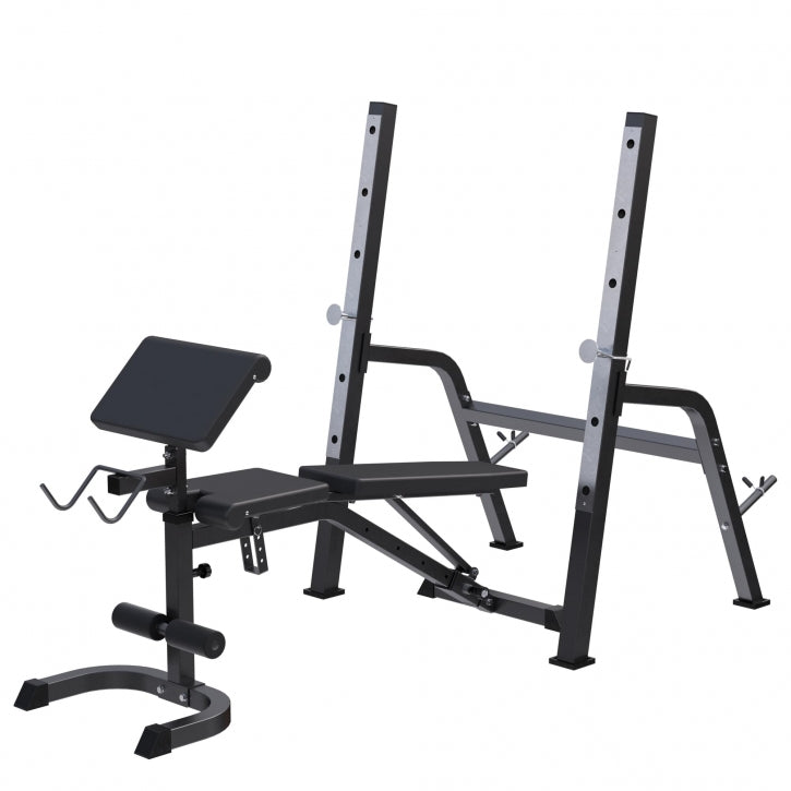 Gorilla Sports Halterbank met Squat Rack Zwart