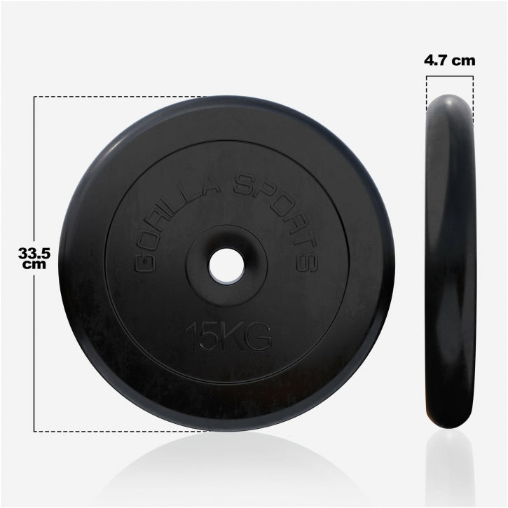 Gorilla Sports Halterschijf 15 kg Rubber