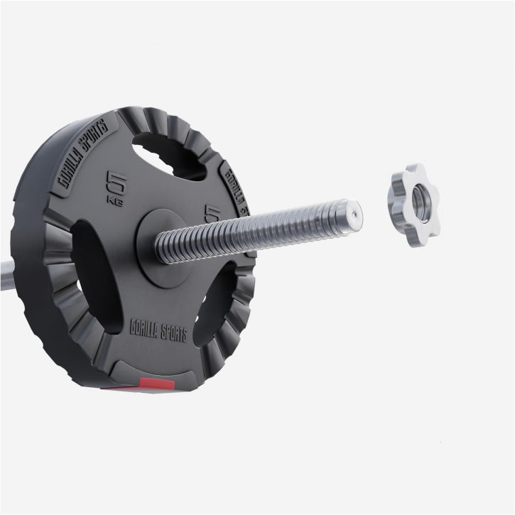 Gorilla Sports Halterschijf 5 kg Gripper Kunststof - 30/31 mm