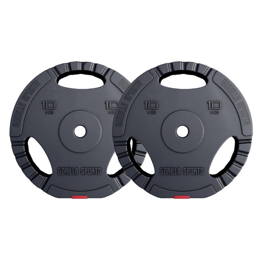 Gorilla Sports Halterschijven 2 x 10 kg Gripper Kunststof - 30/31 mm