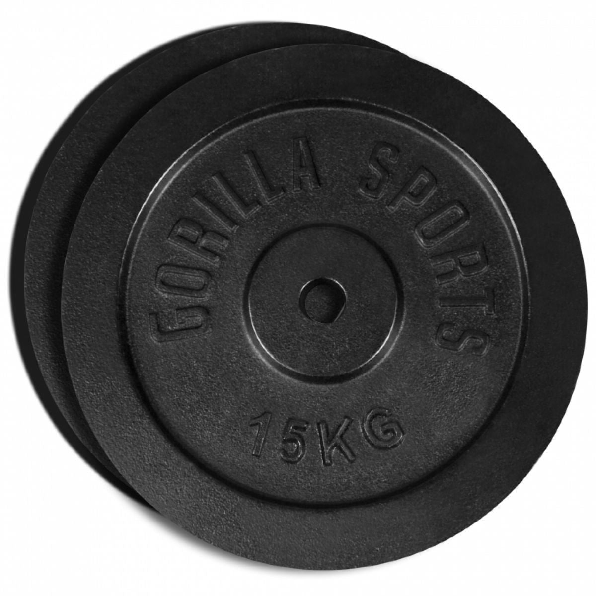 Gorilla Sports Halterschijven Set Gietijzer Zwart 2 x 15 kg - 31 mm