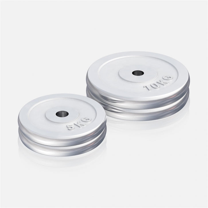 Gorilla Sports Halterschijven set 30 kg Chroom - 2 x 10 kg + 2 x 5 kg