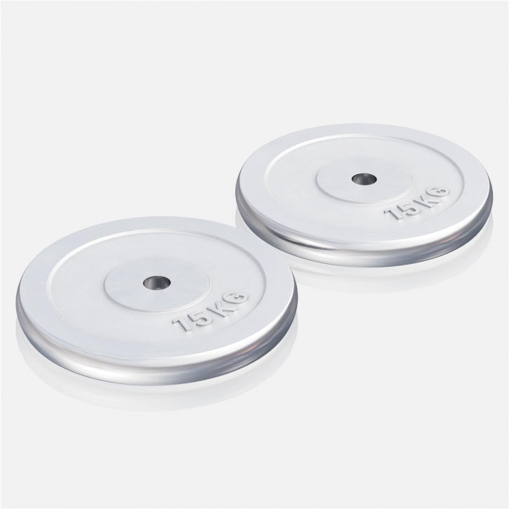 Gorilla Sports Halterschijven set 30 kg Chroom - 2 x 15 kg