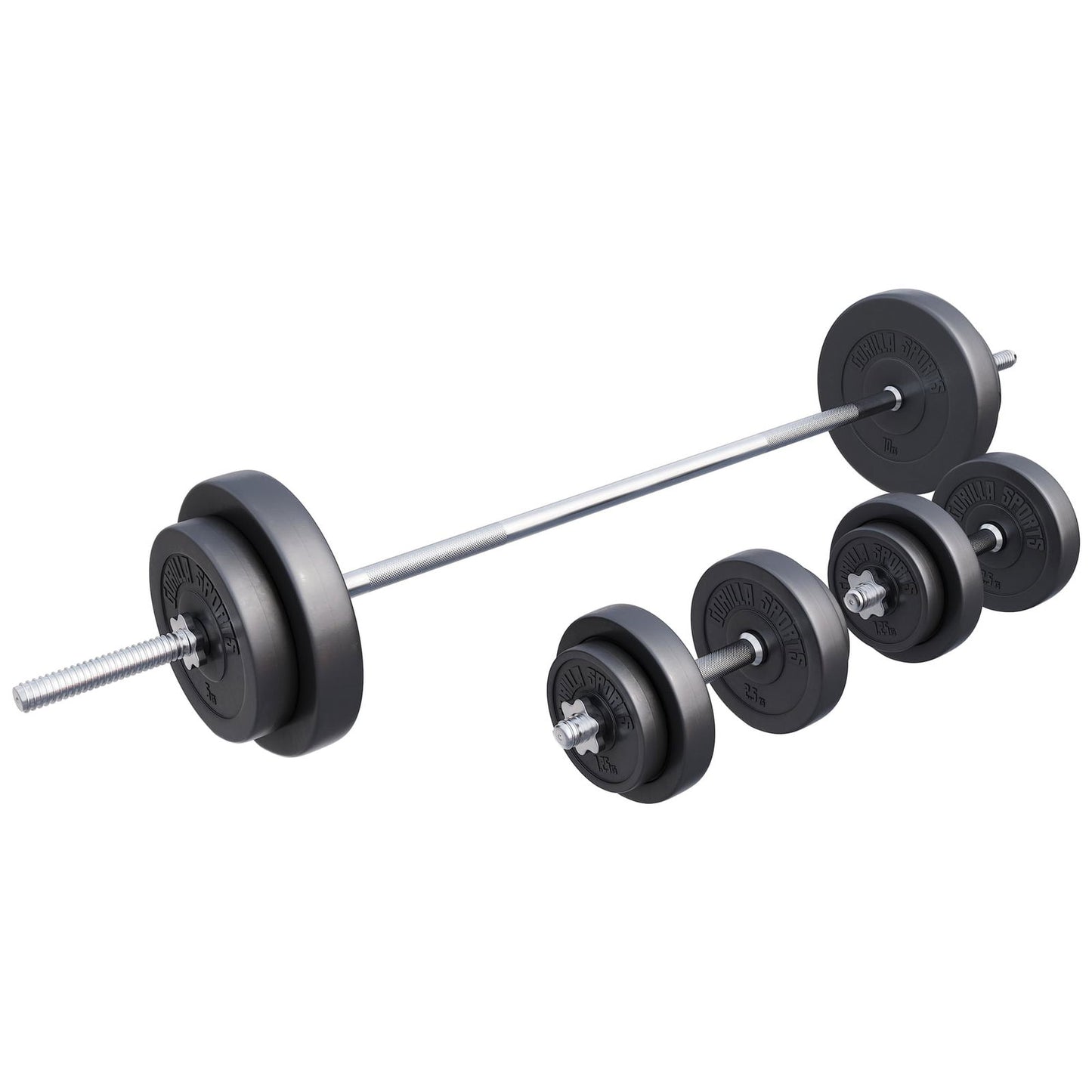 Gorilla Sports Halterset 60 kg kunststof - 30 mm