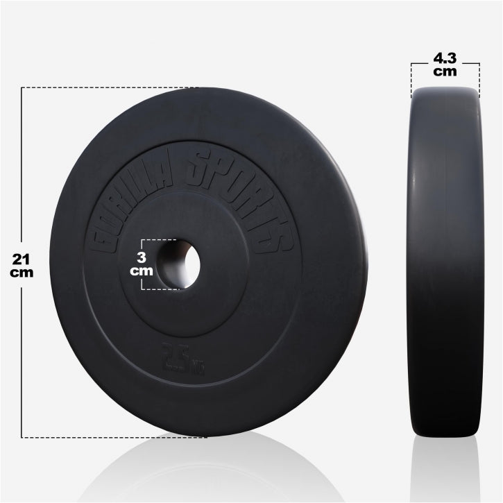 Gorilla Sports Halterset 60 kg kunststof - 30 mm