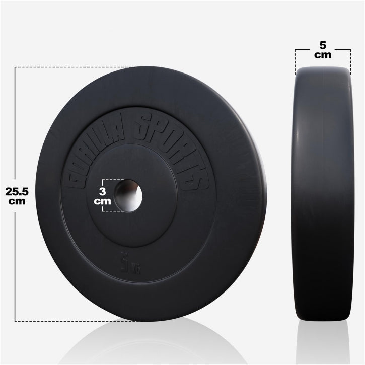 Gorilla Sports Halterset 60 kg kunststof - 30 mm
