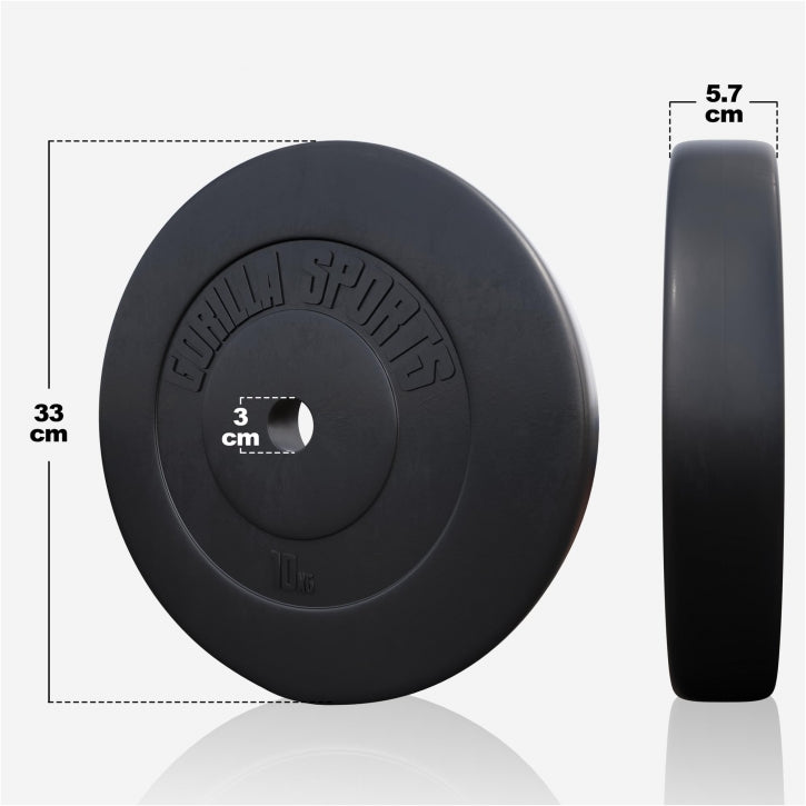 Gorilla Sports Halterset 60 kg kunststof - 30 mm