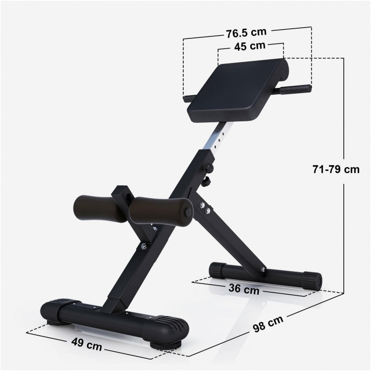 Gorilla Sports Inklapbare Buik- en Rugtrainer Zwart