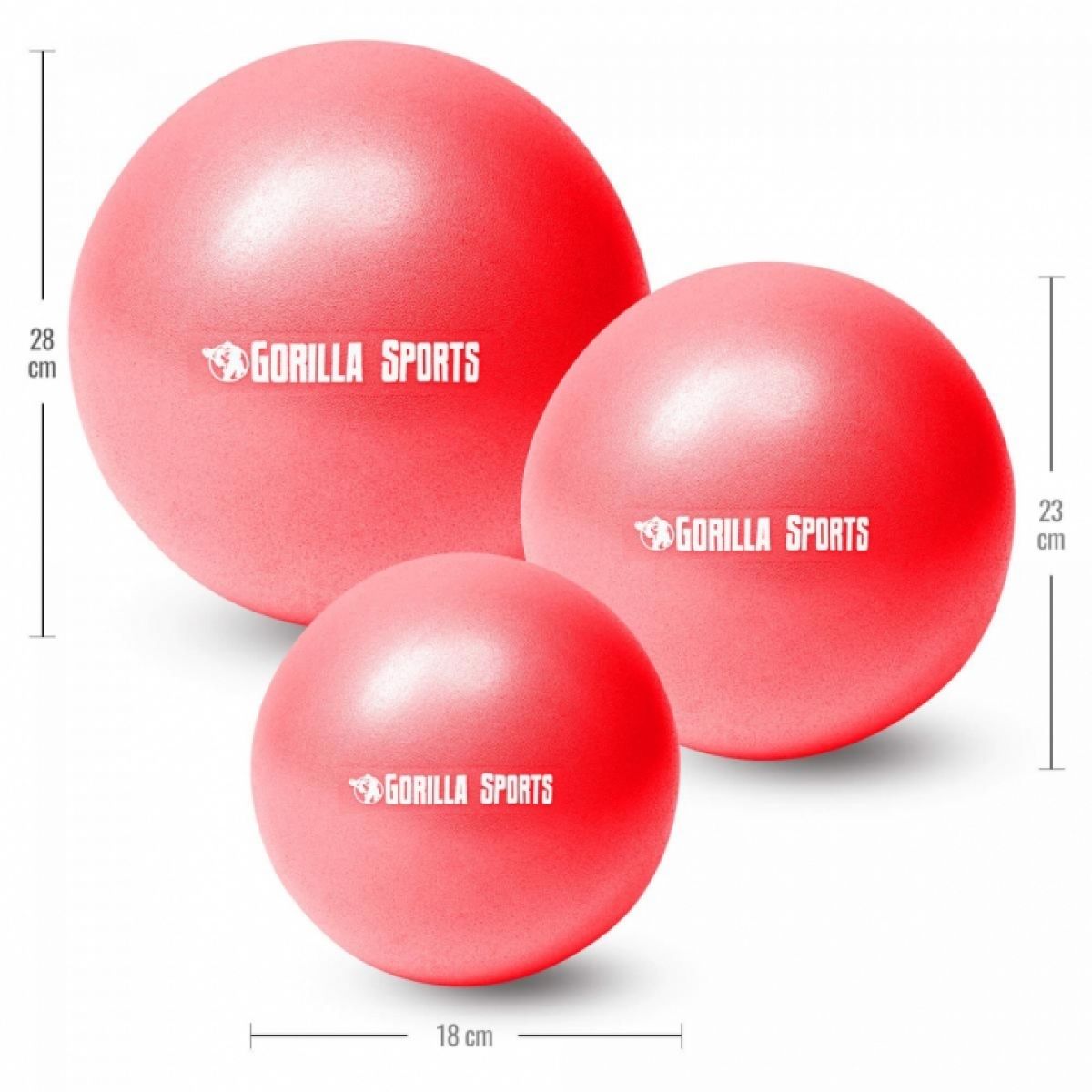 Gorilla Sports Mini pilates bal 18 cm Rood