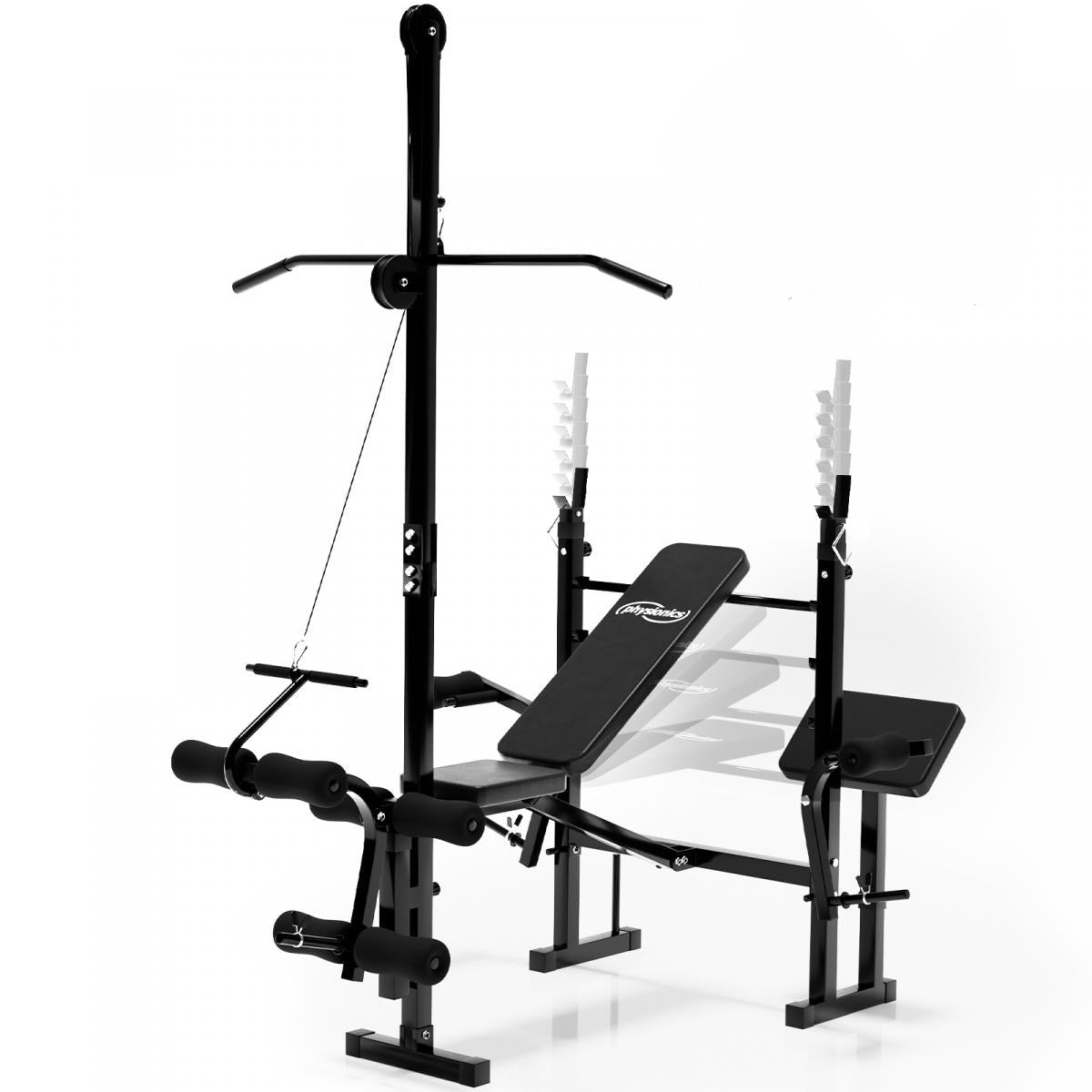 Banc de fitness multifonctionnel Physionics avec poulie dorsale