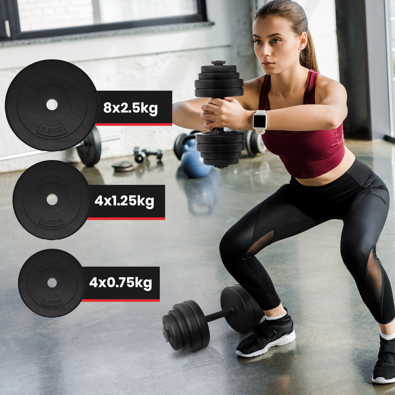 Physionics Dumbbell set 2 x 15 kg