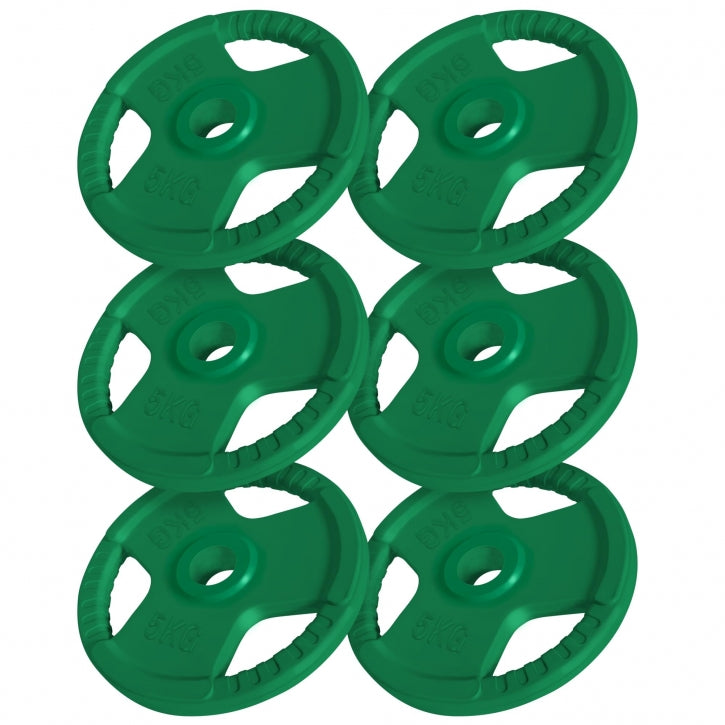 Voordeelbundel 30 kg (6 x 5 kg) Olympische Halterschijven Gripper Gietijzer - 50/51 mm Gorilla Sports