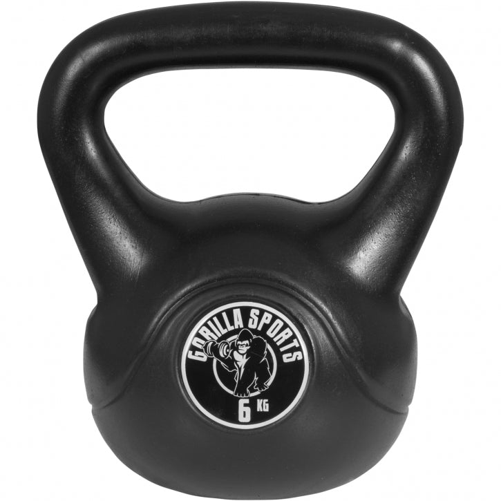 Voordeelset Kettlebells 4, 6 en 8 kg zwart kunststof Gorilla Sports