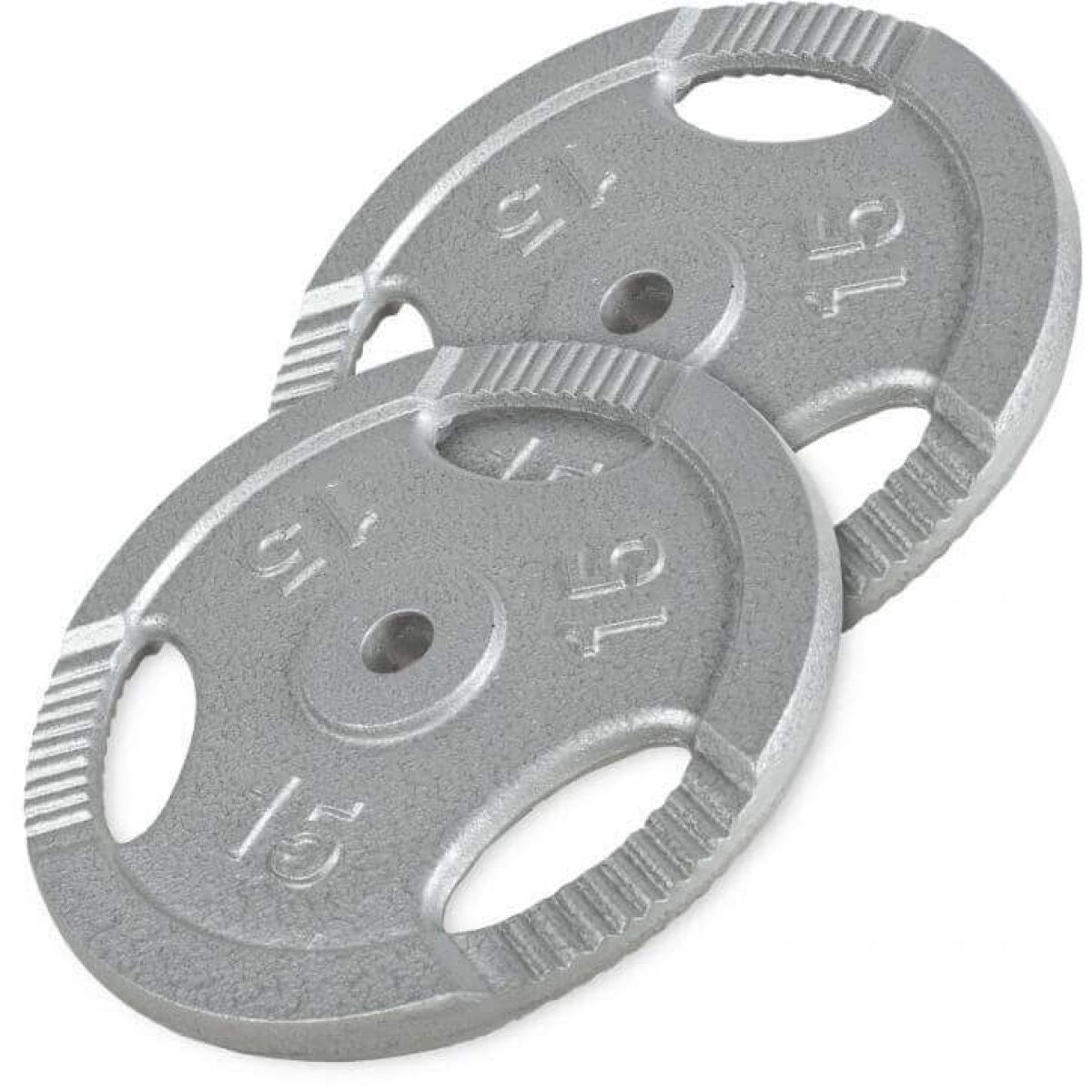 Voordeelbundel 30 kg - 2 x 15 kg - Gripper Gietijzer Zilver - 30/31 mm Gorilla Sports