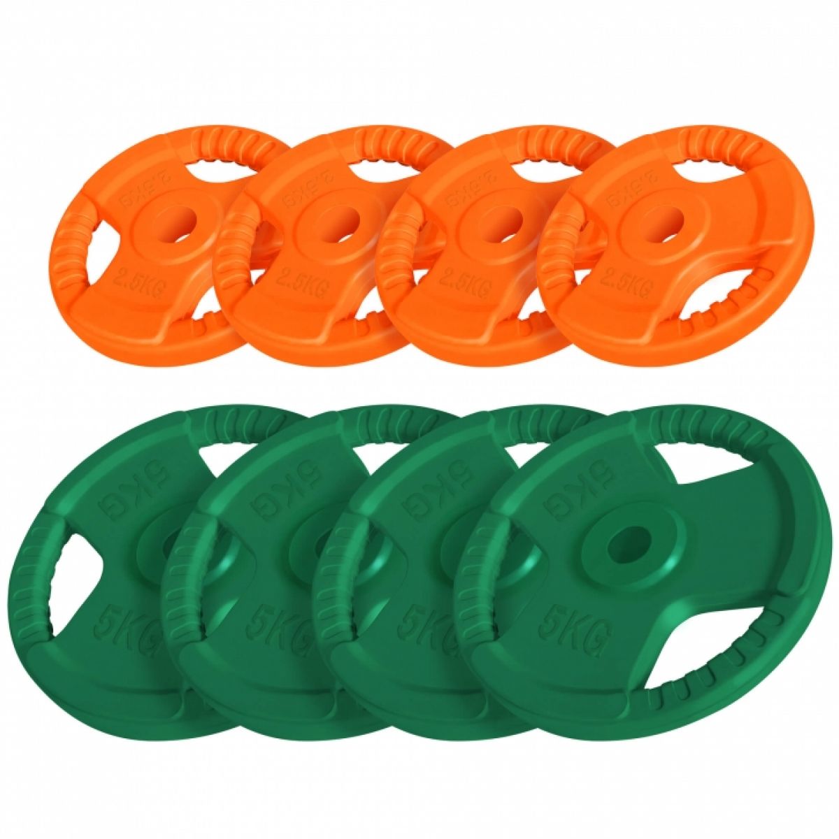 Voordeelbundel 30 kg (4 x 5 kg en 4 x 2,5 kg) Halterschijven Gripper Gietijzer - 30/31 mm Gorilla Sports