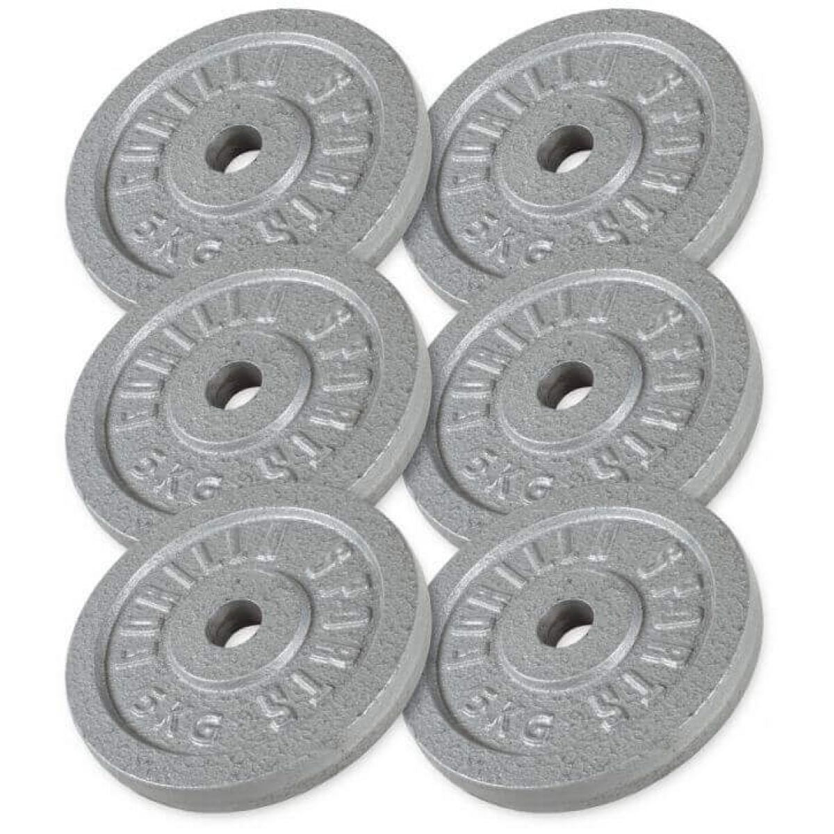 Voordeelbundel 30 kg (6 x 5 kg) halterschijven Gietijzer - 30/31 mm Gorilla Sports