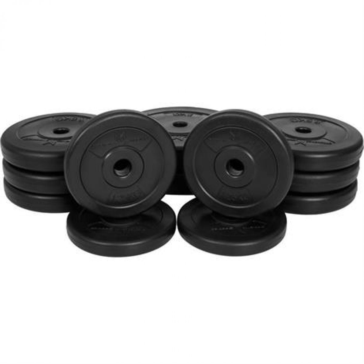 Voordeelbundel 30 kg (NB opening circa 25 mm, 2 x 5 kg, 6 x 2,5 kg, 4 x 1,25 kg) Gorilla Sports