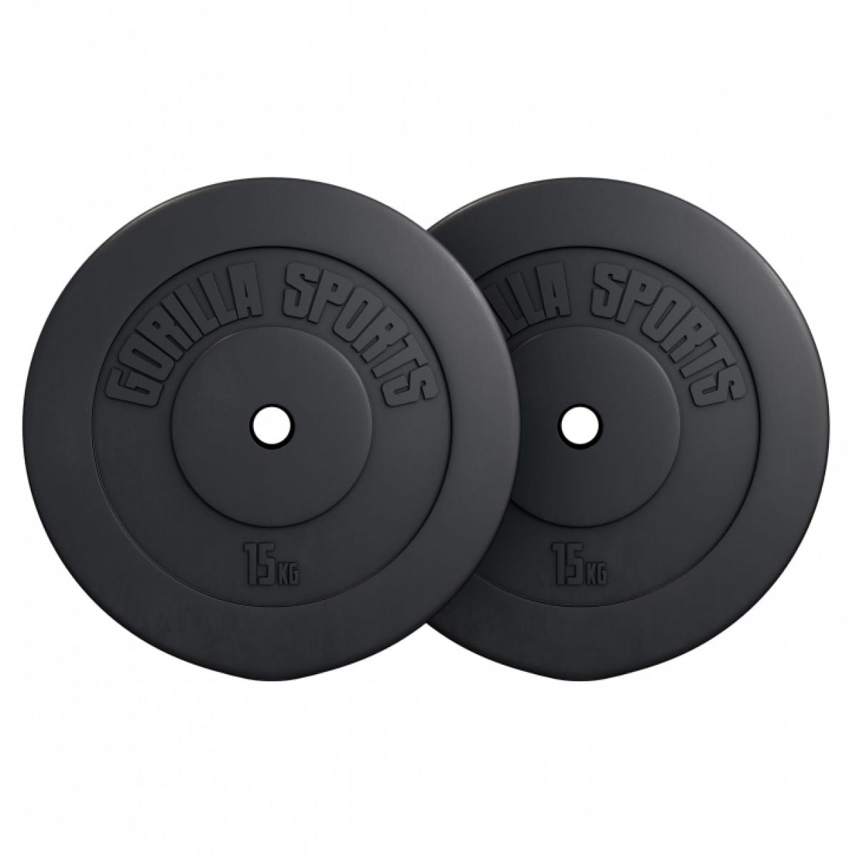 Voordeelbundel Halterschijven Kunststof 2 x 15 kg - 30/31 mm Gorilla Sports